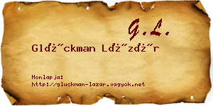 Glückman Lázár névjegykártya